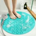 Textured Surface Round Shower Mat Anti-Slip Bath Mats with Drain Hole Massage Round in Middle for Shower Stall Roundd Shower Mat PVC Bathroom Mat Non-Slip With Suction Cups Shower Mats for Bathroom, Machine Washable 55 x 55 cm. 