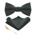 JEMYGINS Fashion Vintage Wool Bow Ties For Men Cravats Cashmere Self Bowtie Pocket Square pin Set For Wedding Party Show Tie. 
