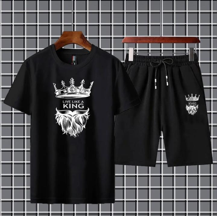 Trendy%20KING%20WITH%20BEARD%20Tag%20Printed%20Summer%20Tracksuit%20For%20men%20&%20boys%20Tee-shirt%20with%20SHORTS/BOXERS%20New%20Design%20Round%20Neck%20Half%20Sleeves%20T%20Shirts%20Top%20Quality%20Gym%20Wear/Casual%20and%20comfortable%20Pair%20T-Shirt%20and%20SHORTS%20-%20Image%202