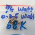 50 Pcs - Resistor 1/4 Watt 68K Resistance - 0.25W - ±5% Tolerance Resistors. 
