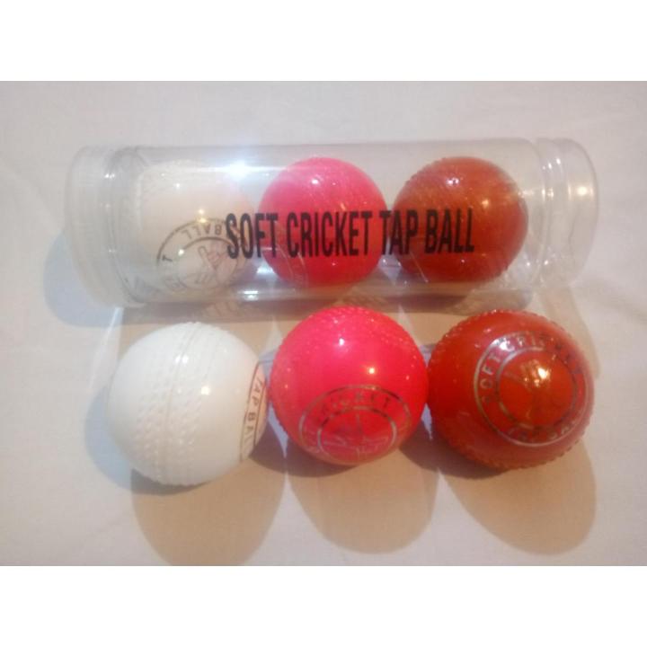 Pack of 3 Synthetic Cricket Balls (Rubber Surface Practice Balls for Soft and Hard Bats) -