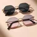 Bestwear.pk New Trendy Stylish Fashionable Metal Frame Hexagonal Sunglasses For Women Men - Retro Geometric Gradient Lens UV Protection Unisex Sun Glasses For Girls Men Boys - Octagon Style Eyewear Shades for Ladies. 