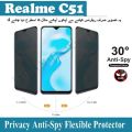 Realme C51 Privacy Tempered Screen Protector (No Black Border) Anti Spy Flexible Screen Protector. 