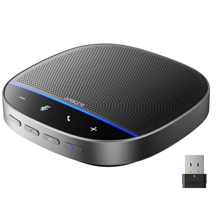 Anker PowerConf S500 Speakerphone with Zoom Rooms and Google Meet Certifications, USB-C Speaker, Bluetooth Speakerphone for Conference Room, Conference Microphone with Premium Voice Pickup