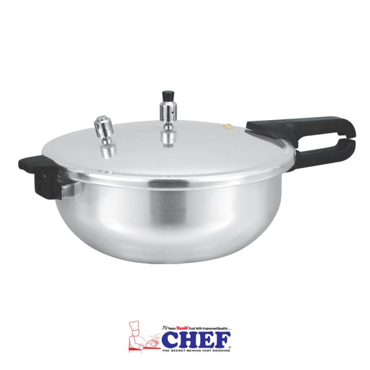 CHEF Pressure Cooker Karahi Aluminium 2 In 1 [3 Liter]