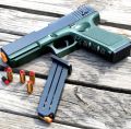 Glock Soft Bullet Toy Gun Shell Ejection Foam Darts Blaster Pistol Manual Airsoft Gun With Silencer For Kid Adult. 