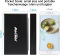 Ascher 200 gram Portable Digital Pocket Scale with Back-lit LCD Display 200x0.01 gram Black. 