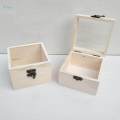 Wooden Unfinished Hinged Glass Lid Box Gifts Jewelry Display Storage Case 1#. 