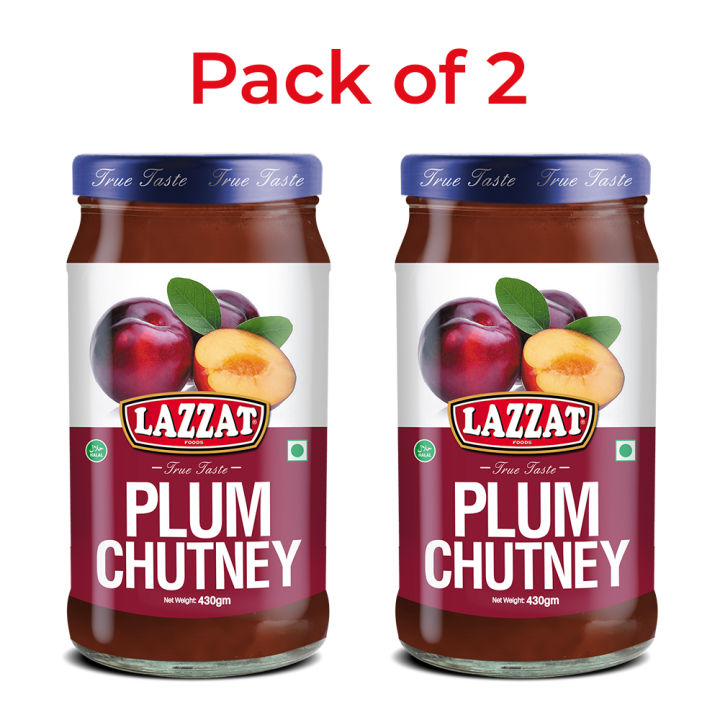 Lazzat Plum Chutney 430gm (Pack of 2)