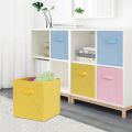 Pack of 2 Foldable Fabric Storage Box Square Bins - Dual Handles, Cloth Organizer Storage Baskets for Nursery, Closet, and Drawer - Lightweight and Space-Saving Home Organization Solution. 