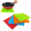 2 pcs Heat Pad Square Shape Silicon Pad Hot Heat Resistant Pot Holder. 