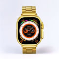 G9 Ultra Pro Smart Watch Golden Edition with Bluetooth Calling and Three Straps. 