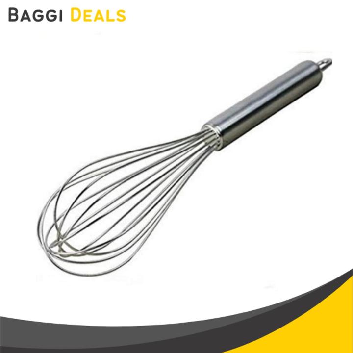 Beater Whisk for Mixing Baking Whipping Hand Whisker- Stainless Steel Silver
