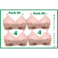 Pack of 4 Cotton Bra Best Quality brazzers Comfortable blouse for Girls and women. 