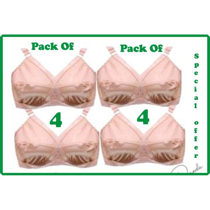 Pack of 4 Cotton Bra Best Quality brazzers Comfortable blouse for Girls and women