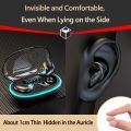 TWS Wireless Bluetooth Headset with Microphone Ultra Thin Non-in -ear Wireless Earbuds Noise Cancelling Bluetooth Earphones Handfree Calling Driving Headphones with LED Display Charger Box. 