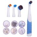 【FUN LIVE】 4In1 Super Sonic Scrubber Cleaning Electric Brush Household All Purpose 4Heads. 