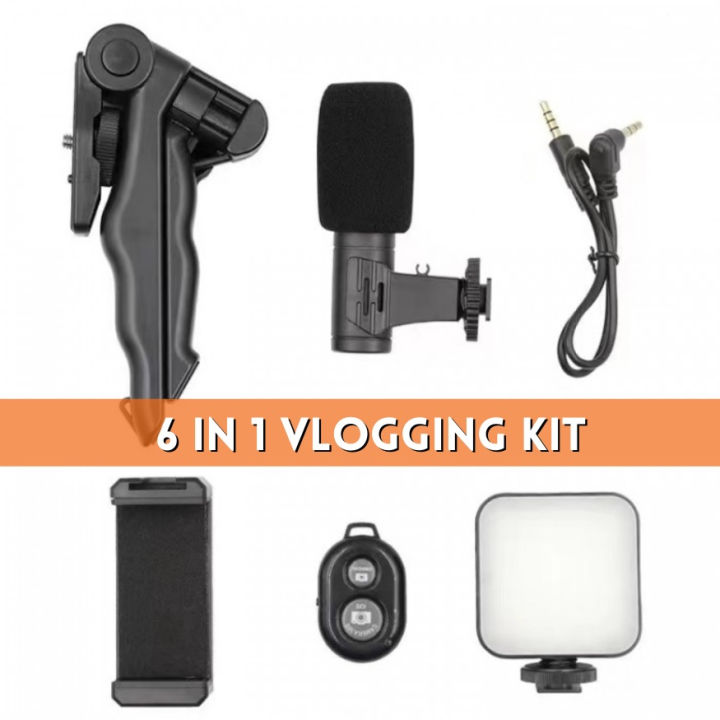 Video Kit Vlogging Kit , Video Making kit, with tripod stand, Microphone, Led ...