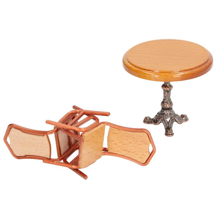 Dollhouse Table Chairs Kitchen Furniture, Vintage Style Miniature Table Chair for House Models for Crafts