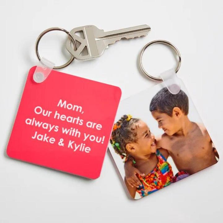 Customized Keychain with One Side Your Text And One Side Your Pic Print custom Keyring / Key chain with Personalized Custom Photo