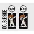 Dabbing Beagle Funny School Bag Keychain. 