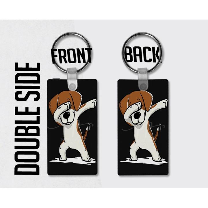 Dabbing Beagle Funny School Bag Keychain