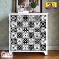 Gifts Art -  Tile Stickers Pack of 6 / 12 / 24 / 48 / 102 Pcs. 12x12 cm Black and White MultiPattern Design Wall Decorative Self Adhesive Tiles Stickers Bathroom Kitchen Sticker Wall Wallpaper Border Decoration. 