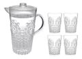 Glass - Jug - 3 Pcs Glass Set - Unbreakable Glass and Jug - Drinware - Glass For Milk, Tea and Water - Transparent Glass and Jug - High Quality. 
