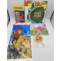 LION KING THEME SET FOR BIRTHDAY PARTY ( INVITATION CARDS , CUTOUT BANNER , 1 TABLE COVER , 10 CUPCAKE TOPPERS AND 10 NAPKINS ). 