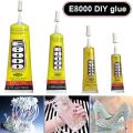50ml E8000 Strong Liquid Glue Clothes Fabric Clear Leather Adhesive Jewelry Stationery Phone Screen Instant Earphone. 