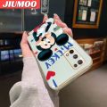 JIUMOO For Realme X7 Pro Case Cartoon Cute Mickey Mouse Luxury Plating Side Phone Cases Pattern Silicone Casing Full Cover Camera Protection Shockproof Softcase. 