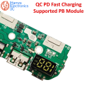 QC4.0 QC3.0 Fast Charging Power Bank Module with LED Display, 3 USB Outputs, 3 Inputs, C-Type Support, 18650 Battery, Temperature & Circuit Protection, 22.5W-65W Output. 