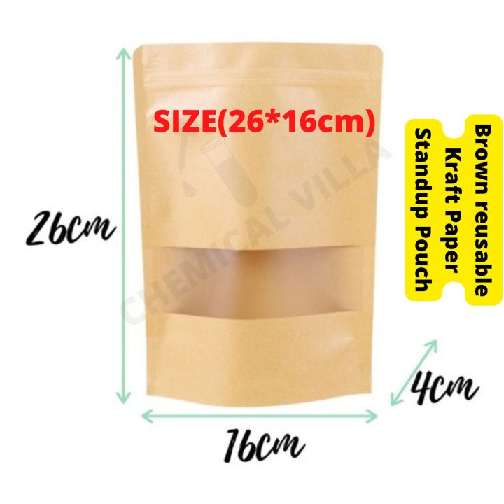 16x26cm%20Brown%20kraft%20paper%20stand%20up%20pouches%2025/50pcs,%20stand%20up%20paper%20bags%20with%20window%20and%20zipper%20Packaging%20material,%20packaging%20bags%20-%20Image%204