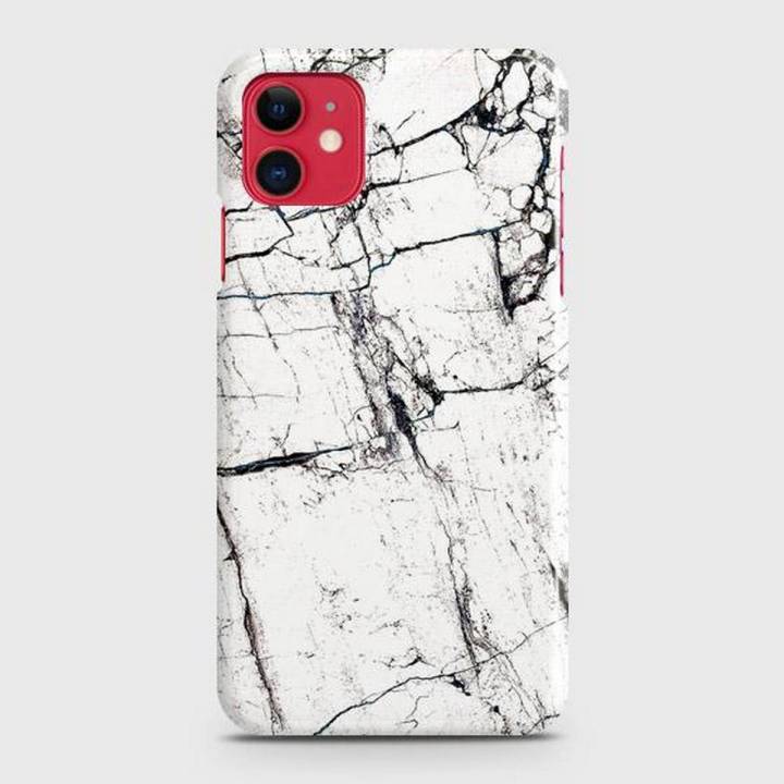 iPhone 11  Cover Case Dark white marbel Hard Cover- Design 41 Cover