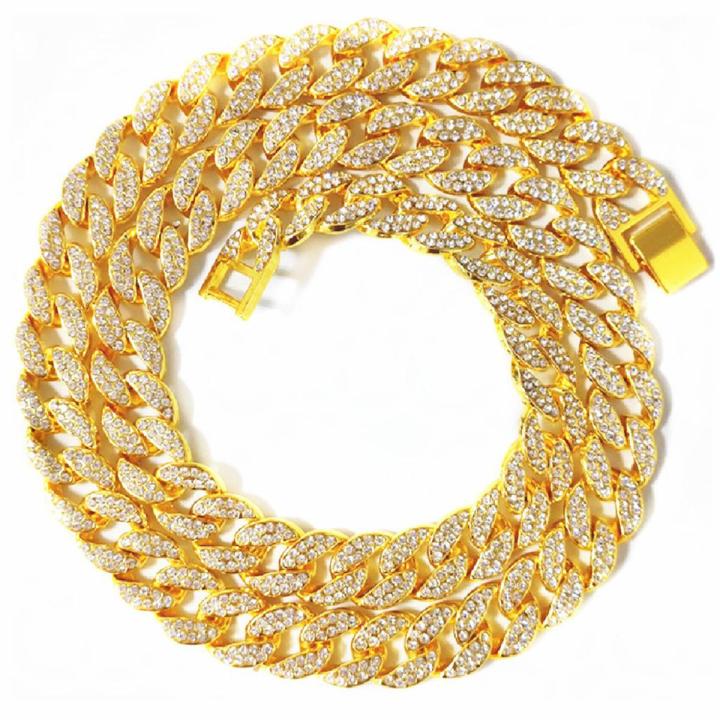 【happy one】Full Diamond Chain Necklace For Male Female