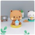 Cute Panda Bear Figure Gift Collectible Bubu Dudu Doll Ornament Kawaii Animal Toy Home Decoration. 