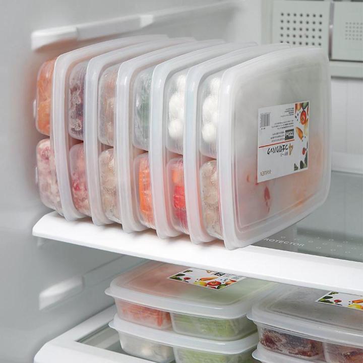 Refrigerator Frozen Meat Four-compartment Storage Box Food-grade Freezer Box Yao Store
