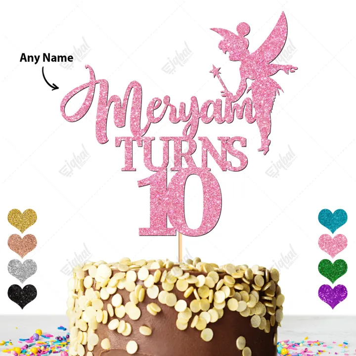 Customized%20Fairy%20Cake%20Topper%20For%20Party%20Celebration,%20Baby%20turns%20one%20Toppers,%20with%20ANY%20NAME,%20Party%20Cake%20Decoration%20-%20Image%202