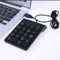 minin black USB Wired Numeric keypad 19 keys external digital pad numpad keyboard. 