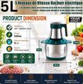 Premium - Quality Multi-Function Food Processor 3L & 5L Capacity - Stainless steel bowl with 3-Speed Control 4-Sharp Blade - Meat Chopper - Professional Meat Qeema Grinder Mixer Machine & Hand Blender - Household Electric Food Grinder - Kitchen Appliances. 