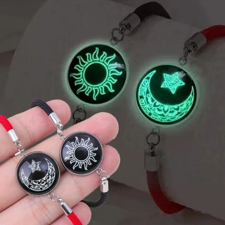 Luminous Sun Moon Weaving Bracelet Couple Adjustable Bracelet Jewelry Birthday Gift