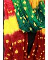 Chunri Dupatta Long Multicolor Cotton Tie and Dye Chunri Traditional Fashion Red Mehndi Green Yellow Crinkle Chunri. 