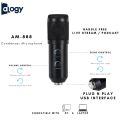 ALOGY AM-888 With Echo And Volume Adjust Condenser Microphone with Shock Mount Ball Foam & USB Interface Cable for Studio Recording & Broadcasting Live steaming Gaming - Black AM888 / AM 888. 