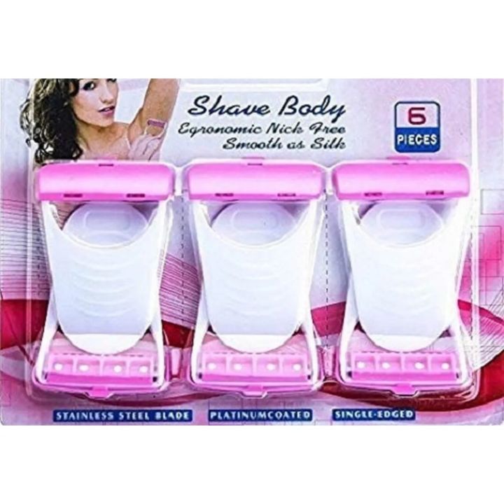 Women Razor Disposable Body Shaving Razor- Pack of 6 Blades