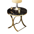 Modern Marble Sheet Top Side Table sofa Bed End Table Small Round Coffee Table Stylish frame. 