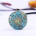Orgonite Energy Crystal Pendant Sacred Sri Yantra Orgonite Chakra Necklace Handcraft Pendant Wealth Brings Good Luck. 