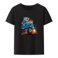 Classic Seventies American muscle car Hot Rod cartoon graphic t shirts creative humor casual shirt hip-hop fashion streetwear. 