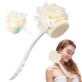 High Quality Bath Sponge 2 IN 1 Long Handle Bath Body Brush with Soft Loofah Bristles Back Scrubber with Curved Long Handled Shower Brush for Wet or Dry Bath Shower Sponge Back Scrubber Brush. 