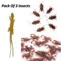 Pack Of 3 Cockroach Lizard Scorpio - Insect Toys - Looks Like Real Prank Toy Funny Toy For Kids Fun. 