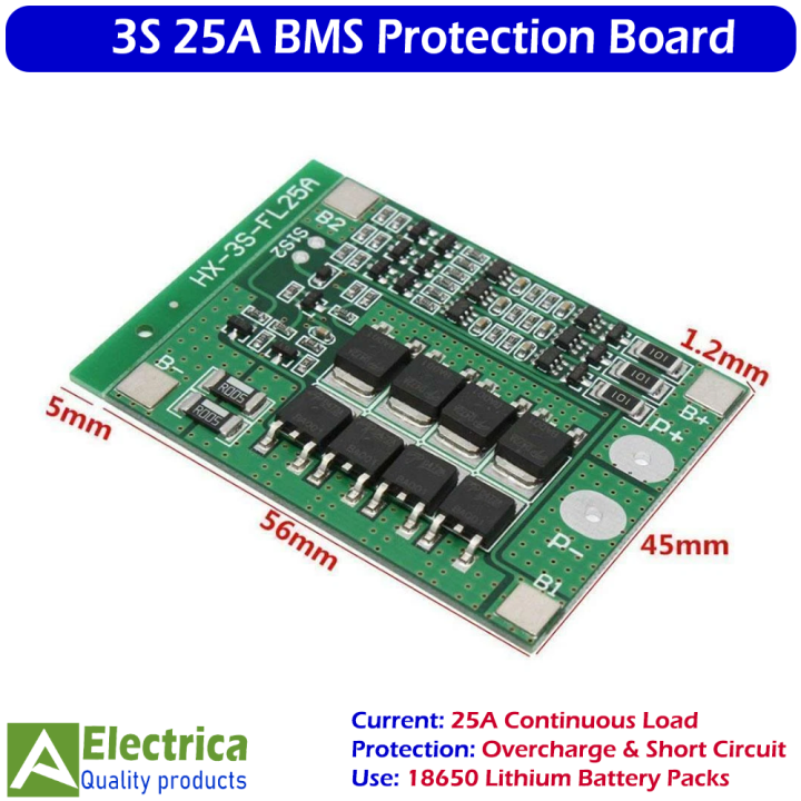 3S%2025A%20BMS%20Battery%20Management%20System%20Module%20for%2018650%20Lithium%20Battery%20Pack%20with%20Overcharge,%20Overdischarge%20&%20Short%20Circuit%20Protection%20Board%20by%20Electrica%20-%20Image%203